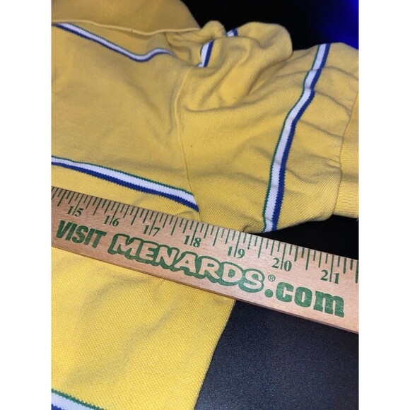 Abercrombie & Finch Yellow Striped Golf Short Sleeve Polo Mens Size M - Picture 4 of 5